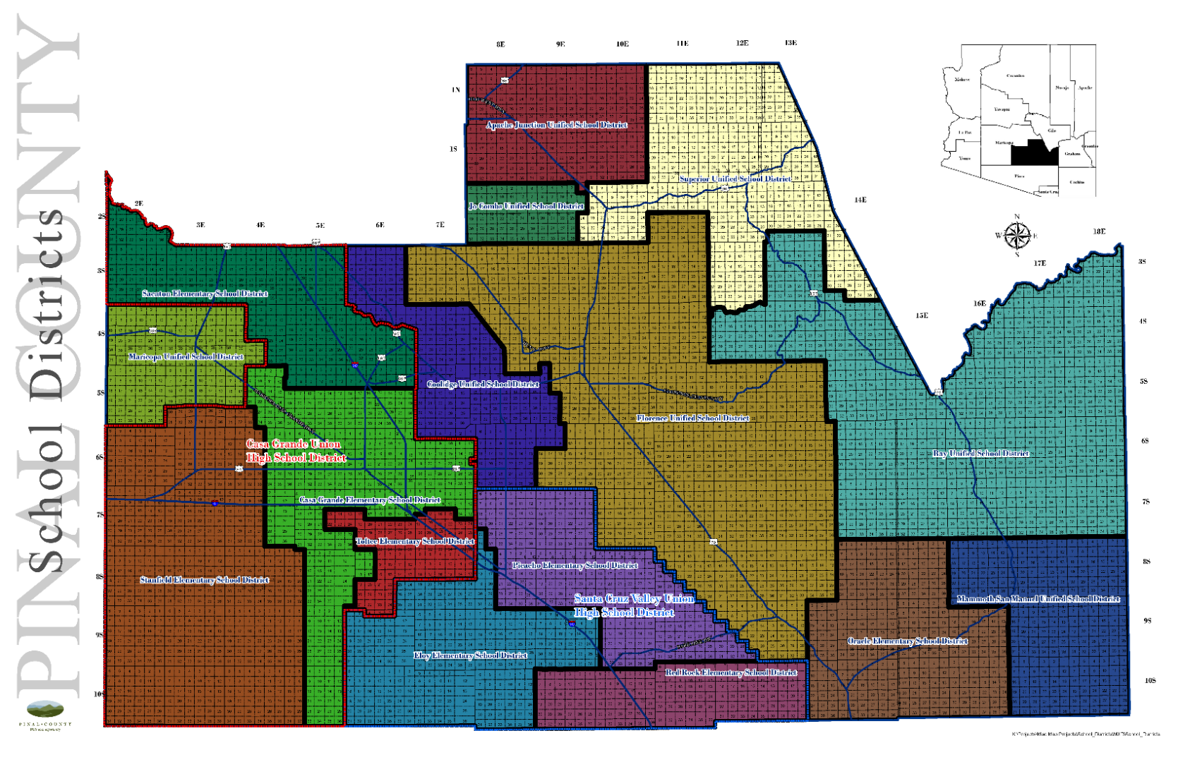 Pinal County Superintendent Office School districts boundaries